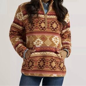 Wrangler Women’s Aztec Sherpa 1/4 zip pullover XXL